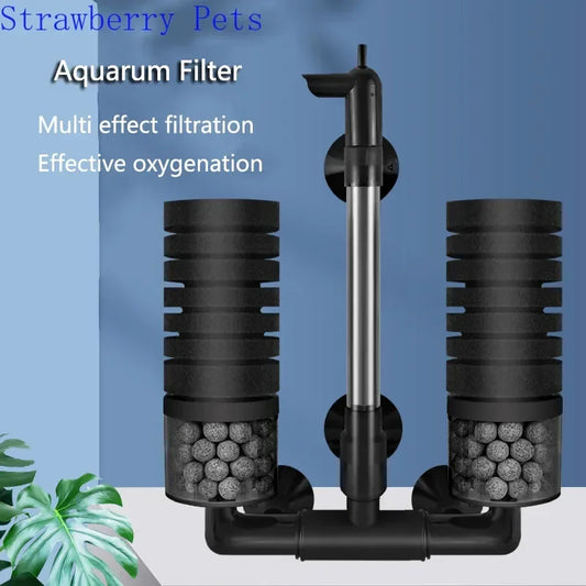 Aquarium Bio Sponge Filter – Air-Powered Skimmer & Water Cleaner