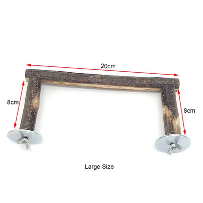 Natural Wood Branch Stand – Chew Toy Perch for Parrots, Hamsters & Birds