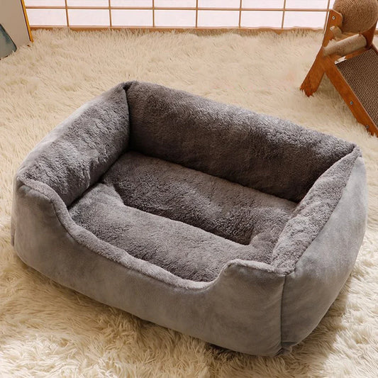 Comfy Plush Puppy Bed – Washable Cushion Basket for Dogs & Cats