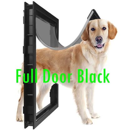 Pet Door for Wooden Doors - Insulated Dog & Cat Flap with Rain Cover