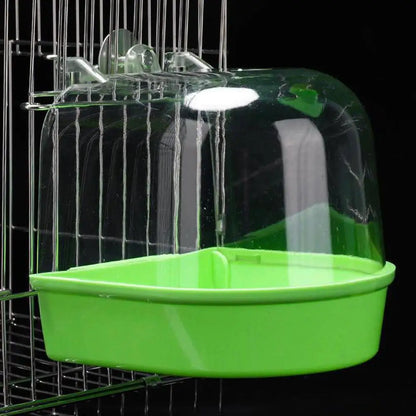 Bird Bath Box - Clear Hanging Shower Cage for Parakeets & Parrots