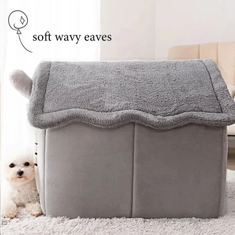Foldable Pet House - Cosy Winter Kennel for Small & Medium Dogs and Cats