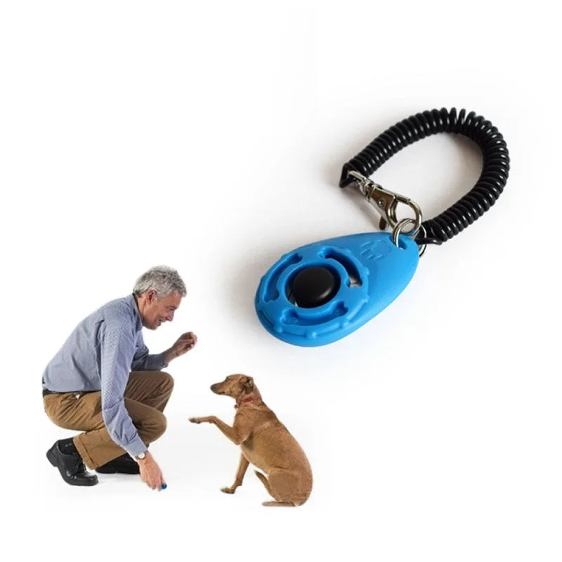 Dog Training Clicker 6cm - Adjustable Wrist Strap Pet Trainer with Key Ring