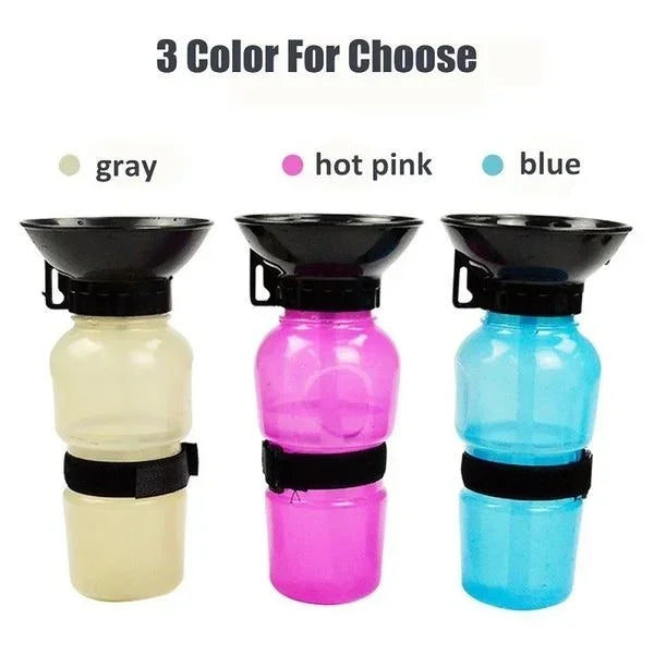 Portable Dog Water Bottle 500ml - Travel Drinking Bowl for Dogs & Cats