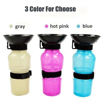 Portable Dog Water Bottle 500ml - Travel Drinking Bowl for Dogs & Cats