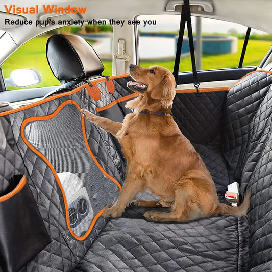 Waterproof Dog Car Seat Cover – Universal Back Seat Protector with Mesh Window & Anti-Dirty Design