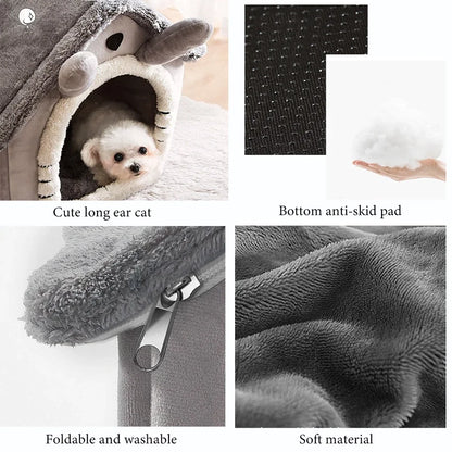 Foldable Pet House - Cosy Winter Kennel for Small & Medium Dogs and Cats