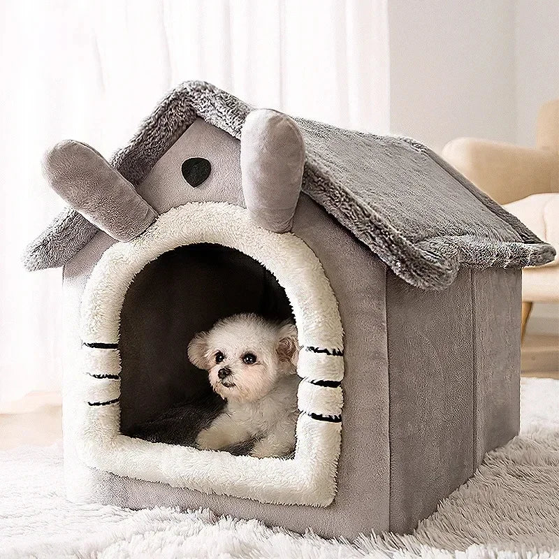 Foldable Pet House - Cosy Winter Kennel for Small & Medium Dogs and Cats