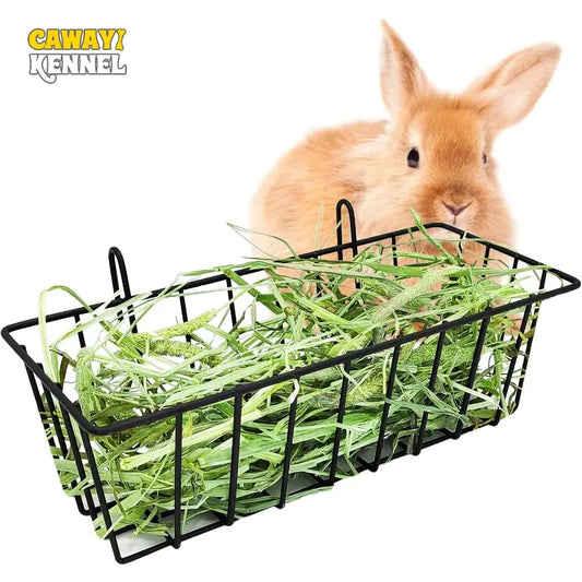 Rabbit Hay Feeder Rack – Grass Frame & Food Bowl for Small Pets