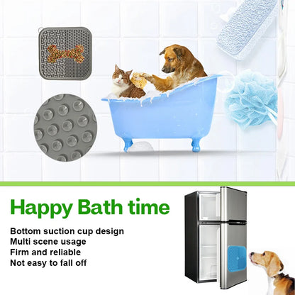Slow Feeder Licking Mat for Dogs & Cats – Suction Lick Pad for Anxiety Relief & Calm Feeding