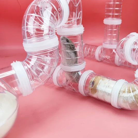DIY Hamster Tunnel Maze – External Cage Tubes & U-Pipe Set