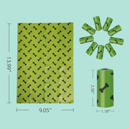 Dog Poo Bags - 540 Counts with Carrier Biodegradable Poop Waste Bag Refill Rolls for Dogs Large and Leak Proof Poo Bag
