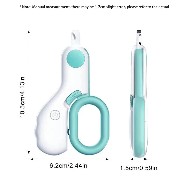 LED Light Pet Nail Clipper - Professional Claw Trimmer with Safety Lock