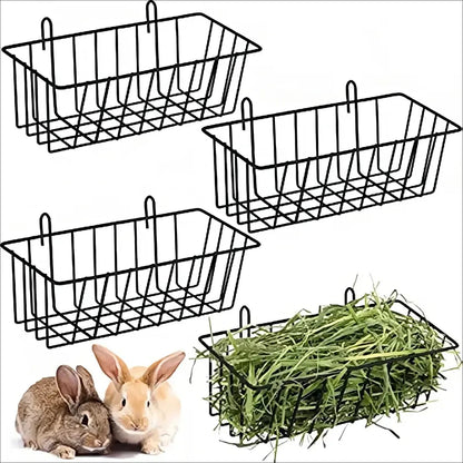 Rabbit Hay Feeder Rack – Grass Frame & Food Bowl for Small Pets