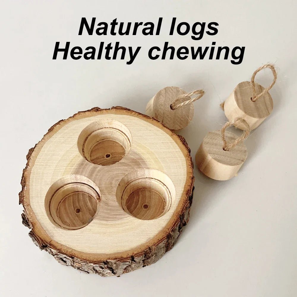 Wooden Parrot Chewing Toy - Round Foraging Toy for Birds & Small Pets - The Best For Pets