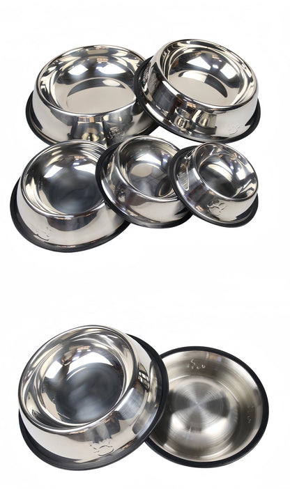 Stainless Steel Dog Bowl - Durable Metal Pet Feeder for Dogs & Cats