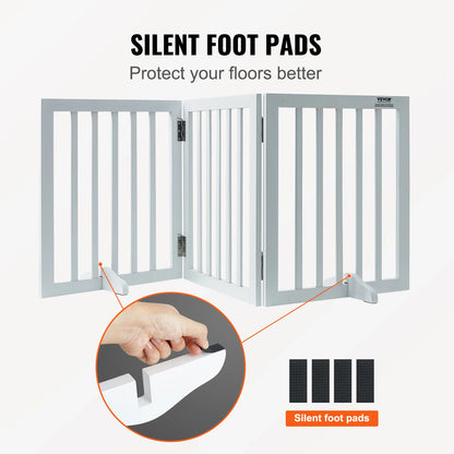 Freestanding Foldable Dog Gate – 3-Panel Expandable Pet Barrier for Narrow Spaces