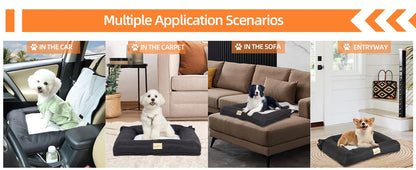 Portable Dog Car Seat – Travel Bed with Safety Belt | Waterproof Pet Booster & Cushion