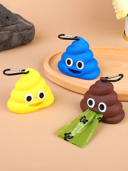 Portable Dog Poop Bag Holder - Cartoon Waste Dispenser for Dogs & Cats