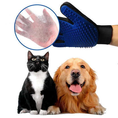 Silicone Pet Grooming Glove – Hair Remover & Bath Brush for Dogs & Cats