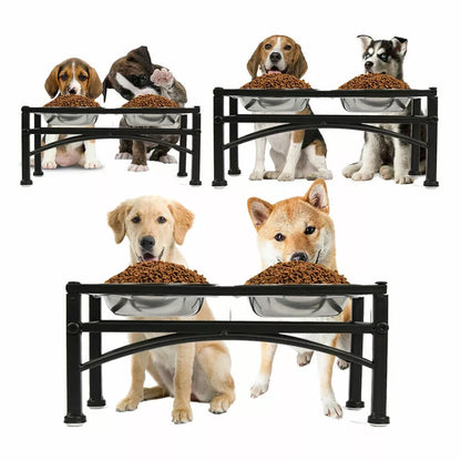 Raised Pet Feeder – Elevated Double Stainless Steel Bowls for Dogs & Cats