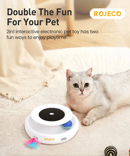 2-in-1 Smart Cat Toy – Automatic Feather & Ball with 5 Modes