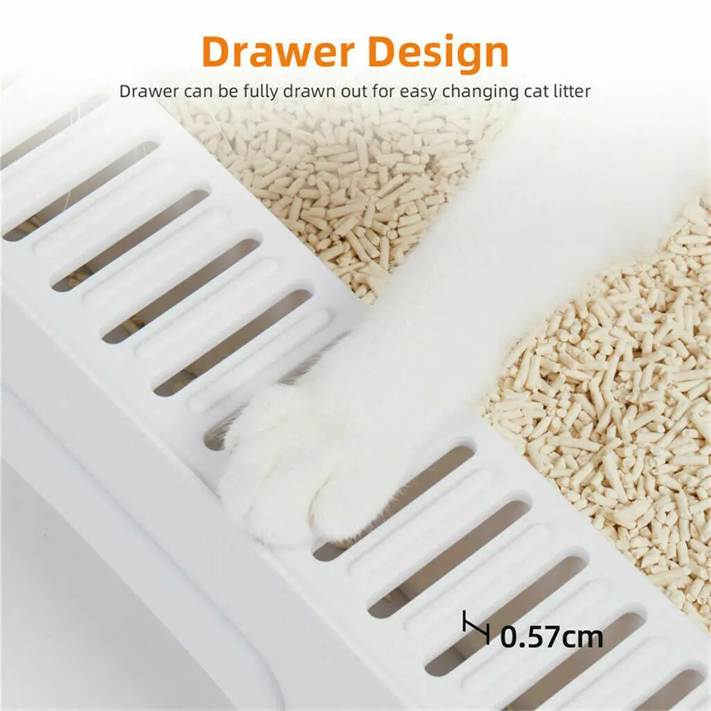 Foldable Enclosed Cat Litter Box – Sifting Tray, Scoop & Front Entry Design