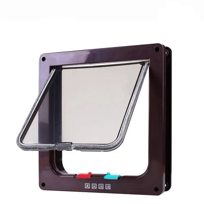 Cat & Dog Flap Door - 4-Way Security Lock Pet Door in ABS Plastic