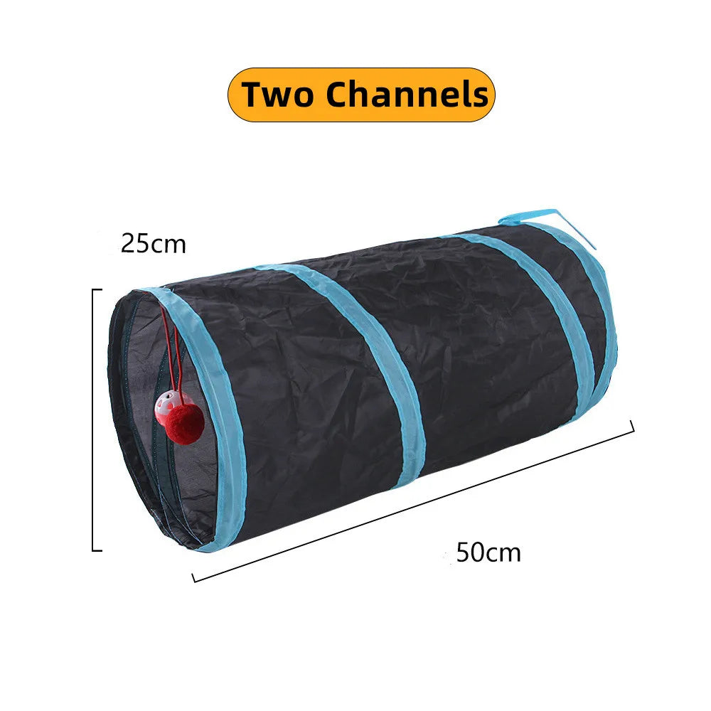 Foldable Cat Tunnel Toy – Interactive Indoor Pet Play Tube for Cats & Kittens – Breathable, Durable, Portable Cat Play Tunnel Barrel loud paper