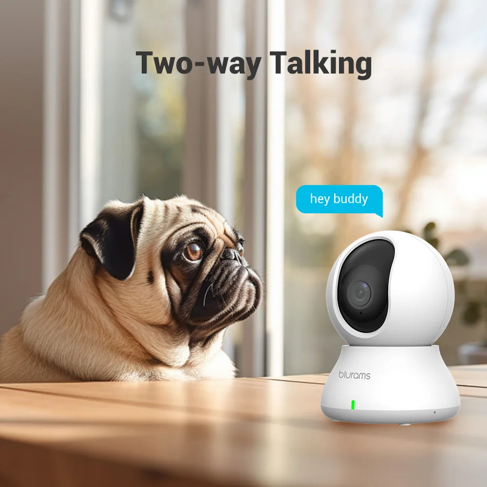 2K WiFi Pet Camera - 360° PTZ Indoor Camera with 2-Way Talk & Night Vision