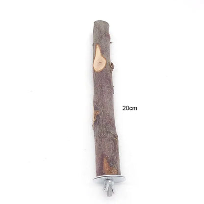 Natural Wood Branch Stand – Chew Toy Perch for Parrots, Hamsters & Birds