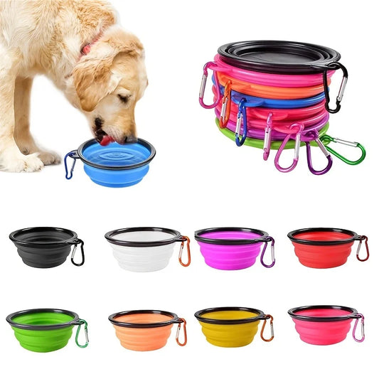 Collapsible Pet Food Bowl 350ml - Portable Silicone Travel Bowl for Dogs & Cats