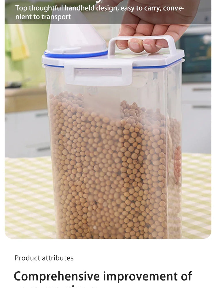 Pet Food Storage Container 2kg - Airtight Seal Bin for Dogs & Cats