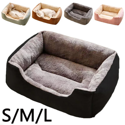 Comfy Plush Puppy Bed – Washable Cushion Basket for Dogs & Cats