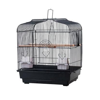 Bird Travel Cage 52cm - Metal Carrier with Handle, Perches & Swing
