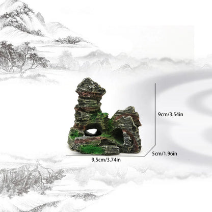 Artificial Moss Cave – Resin Rockery Aquarium Ornament for Fish Tanks