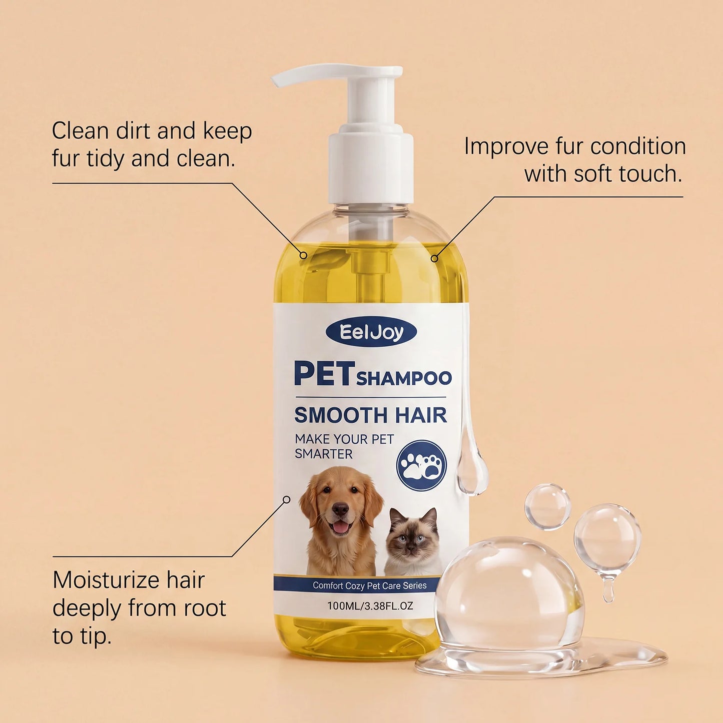 Natural Coconut Oil Pet Shampoo – Gentle Cleansing & Coat Care for Dogs & Cats