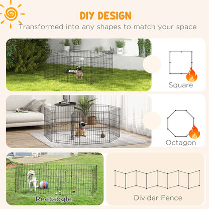 Secure Playpen 24" - Eight - Panel Metal Fence For Dogs & Small Pets - The Best For Pets