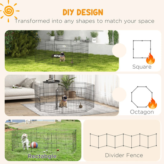 Secure Playpen 24" - Eight - Panel Metal Fence For Dogs & Small Pets - The Best For Pets