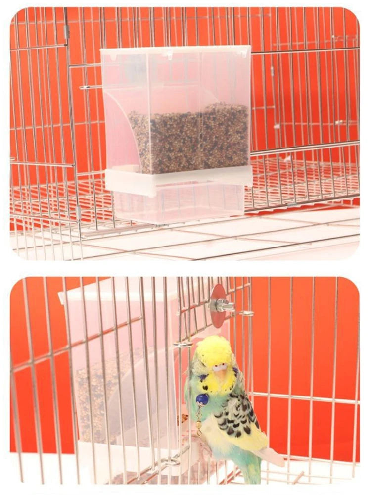 Anti-Spill Bird Feeder - Clear Transparent Food Box for Parrots