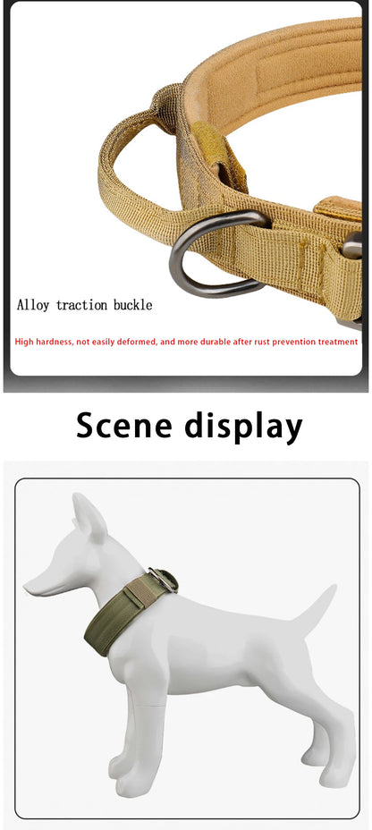 Tactical Dog Collar - Heavy Duty Nylon Collar with Metal Buckle for Medium & Large Dogs