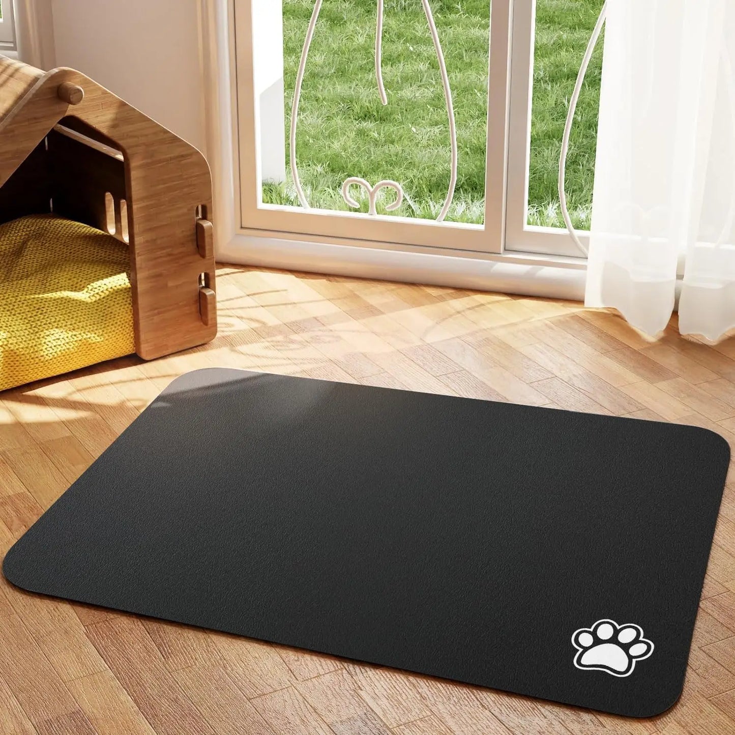 Absorbent Pet Feeding Mat – Quick-Dry Place mat for Food & Water | Easy-to-Clean Non-Slip Mat for Messy Eaters