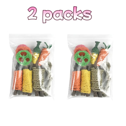 Pet Tooth Grinding Set – Chew Toys & Snacks for Rabbits, Guinea Pigs & Hamsters