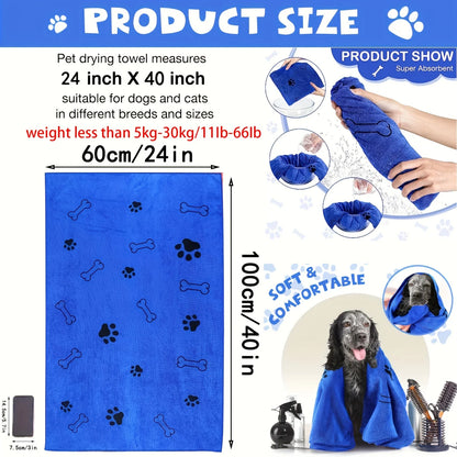 Microfiber Dog Towel – Quick-Drying, Absorbent Pet Bath & Cleaning Cloth