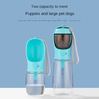 Portable Pet Food & Water Bottle – Food Grade Travel Cup with Food Dispenser for Dogs & Cats