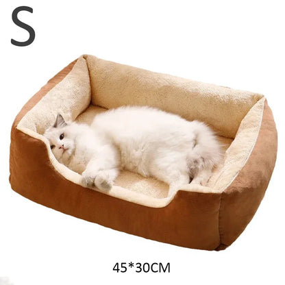 Comfy Plush Puppy Bed – Washable Cushion Basket for Dogs & Cats