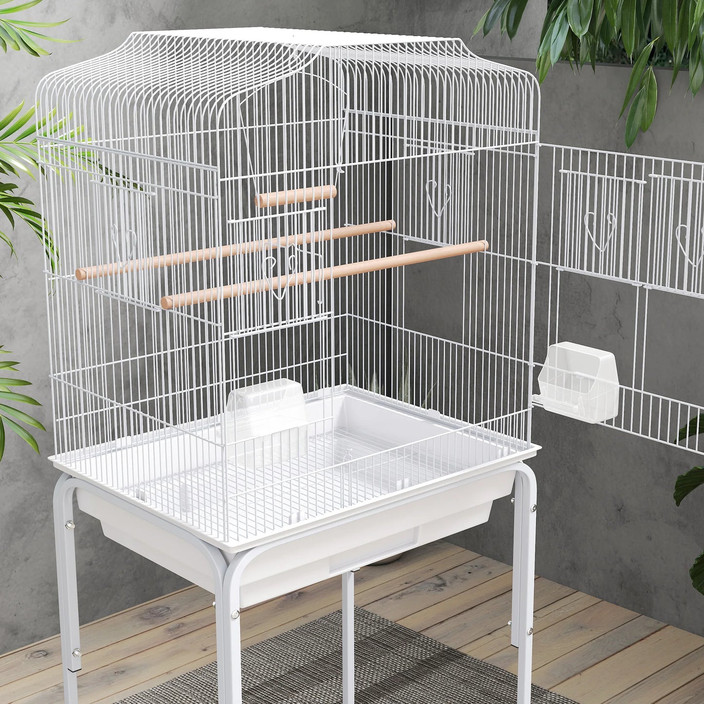 Bird Cage 124cm with Stand - Metal Cage for Budgies, Finches & Parakeets
