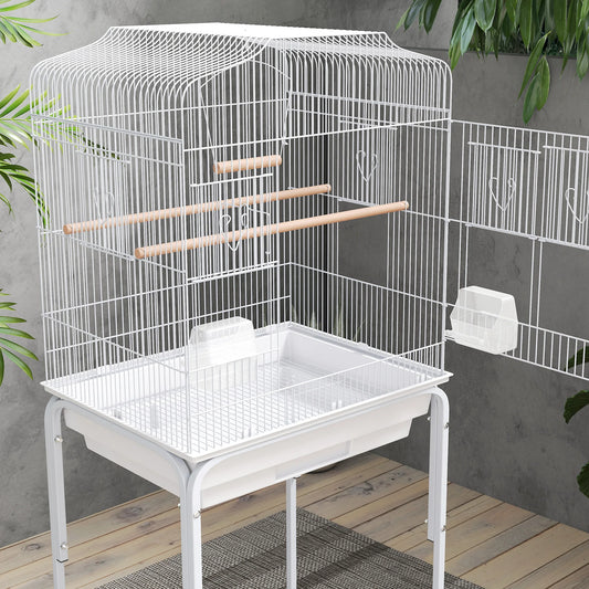 Bird Cage 124cm with Stand - Metal Cage for Budgies, Finches & Parakeets