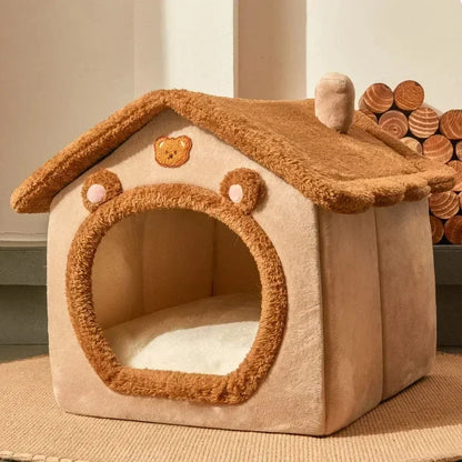 Foldable Pet House - Cosy Winter Kennel for Small & Medium Dogs and Cats