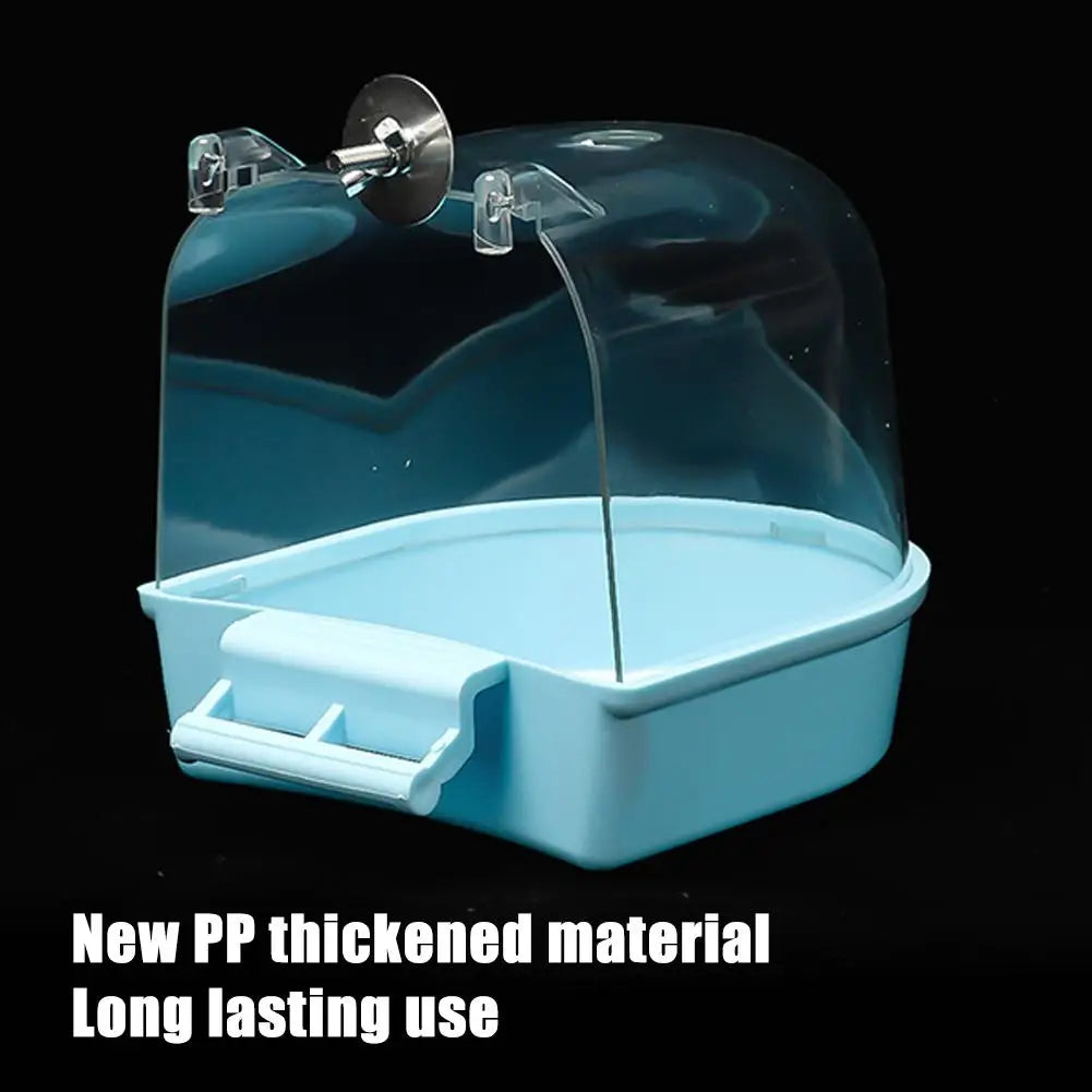 Bird Bath Box - Clear Hanging Shower Cage for Parakeets & Parrots